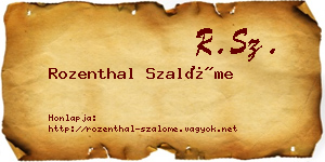 Rozenthal Szalóme névjegykártya